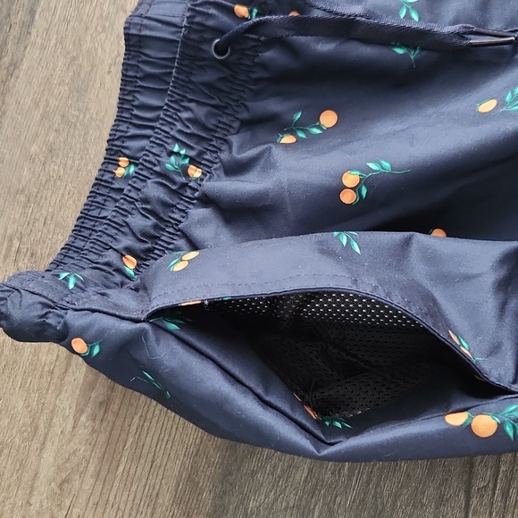 Old Navy men's swim trunks navy blue with oranges size LARGE *new with t… - Picture 2 of 8